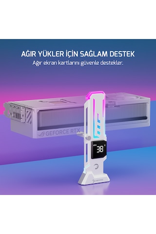 Gamepower Heatsync V2 Argb Dikey Ekran Kartı Tutucu Beyaz
