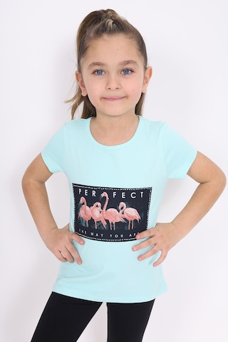 Toontoy Kids Toontoy Kız Çocuk Flamingo Baskılı Tişört Mint Yeşili