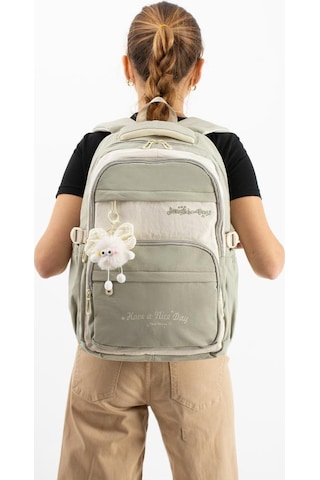 Ventis Unisex Maskotlu Okul Çantası Lise Ortaokul Sırt Çantası 43 30 Cm Çok Cepli Vnt5-j Yeşil