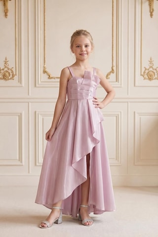 Kent Of Kids Kız Çocuk Abiye Lila Uçuş Uçuş Monaray Kumaş Asimetrik Kesim Prenses Model Yırtmaçlı Abiye Elbise 10-15 Yaş