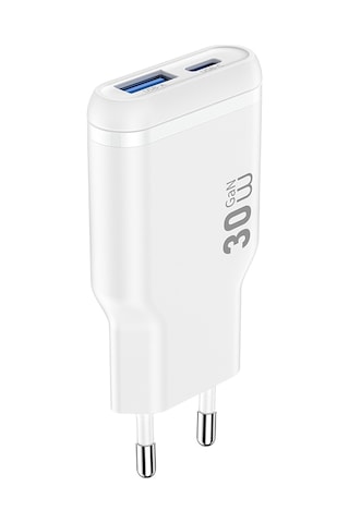 Wiwu Wi-g033 Essen Slim Serisi Gan Tech Pd Hızlı Şarj Özellikli Şarj Başlığı 30w Beyaz