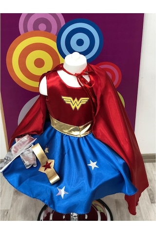 Wonder Woman Baskılı Kız Çocuk Doğumgünü&Parti Kostümü