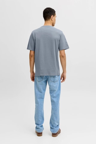 Jack & Jones Jorcatskılls Front Baskılı Erkek Tişört Bisiklet Yaka Kısa Kollu Koyu Gri