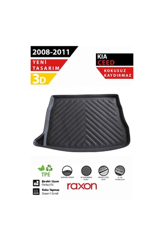 Kıa Ceed 2008 2011 Uyumlu 3d Bagaj Havuzu Su Geçirmez, Kaymaz, Yüksek Kenarlı