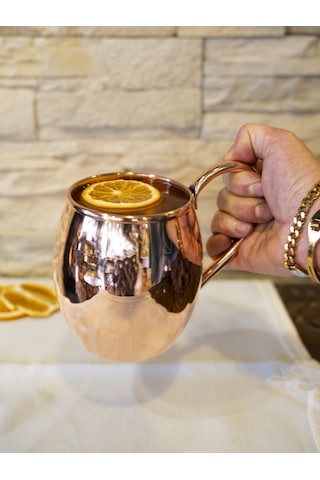 Bakır Kalaysız Tombul Kupa Parlak Renk