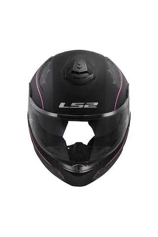 Ls2 Strobe2 Lux Çene Açılır Motosiklet Kaskı Mat Siyah - Pembe