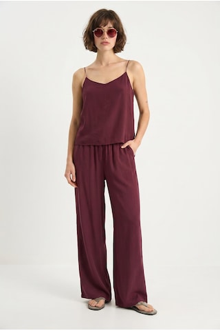 Askılı Dokuma Modal Bluz Pantolon Alt-üst Takım 9298 60281024 - Koyu Bordo