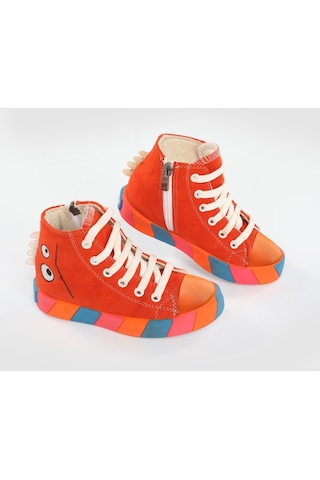 Canavar Turuncu Süet Erkek Çocuk Sneakers-Turuncu