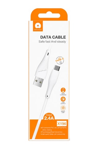 X196 Type-c Hızlı Data Ve Şarj Kablosu 1 Metre - 2.4a Güvenli Şarj 1 Adet