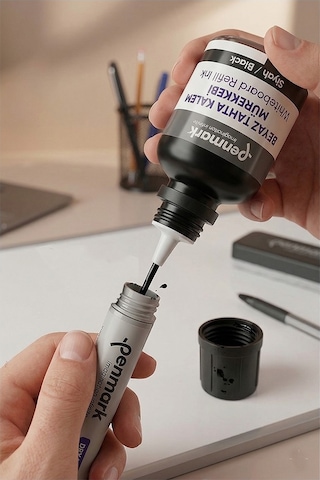 Yeşil Yazı Tahta Kalemi Mürekkebi 30 Ml 2 Adet Penmark Tahta Kalemi Mürekkepi Kolay Silinebilir Doldurulabilir Canlı