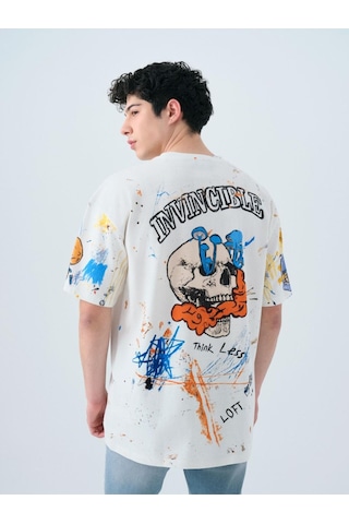 Loft Lf2038509 Erkek Kısa Kollu T-shirt Beyaz