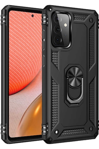 Galaxy A52 Kılıf Zore Vega Yüzüklü Standlı Zırh Kılıf