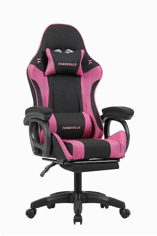 Fashcolle Dynamic Air Kumaş Pembe-siyah Masajlı Oyuncu Koltuğu