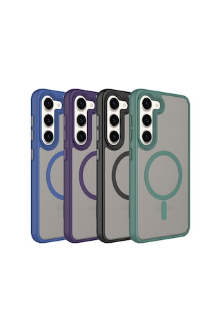 Galaxy Uyumlu S23 Plus Kılıf Mat Arka Yüzey Wireless Şarj Özellikli Casen Flet Magsafe Kılıf