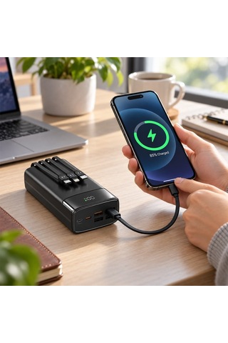Snapron Snp-3035 22.5w Lcd Erkan Pd 30.000 Mah Dahili Kablolu Hızlı Şarjlı Powerbank Diğer