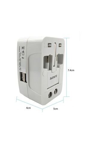 Teltree Evrensel Seyahat Dönüştürücü Prizi - 4 Uluslararası Tip Ab/abd/ingiltere/avustralya Ve 2 Usb Portu İle Güvenli Şarj - Model 931d