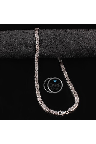 Omar Silver 925 Ayar El İşi Kral Kolye 6,60 Mm