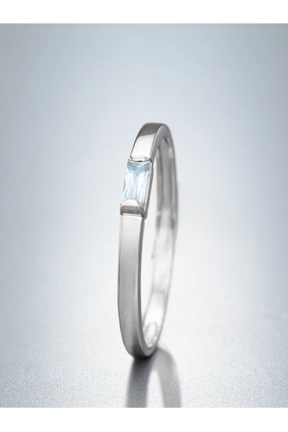 Uvelirnye Tradicii 925 Ayar Doğal Topaz Taşlı Sky Gümüş Yüzük 412072472 Beyaz