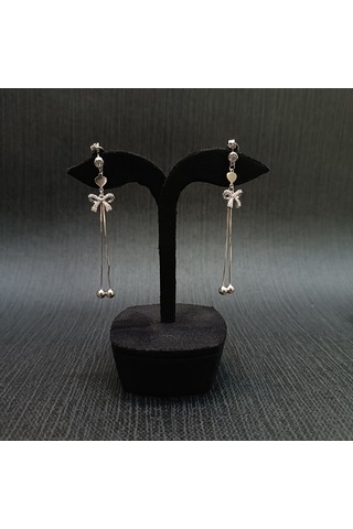 925 Ayar Sallanır Tasarımlı Kurdelelim Kadın Gümüş Küpe -sade Ve Şık Gümüş