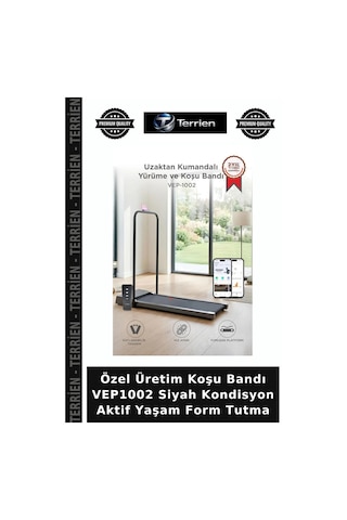 Özel Üretim Koşu Bandı Vep1002 Siyah Kondisyon Aktif Yaşam Form Tutma