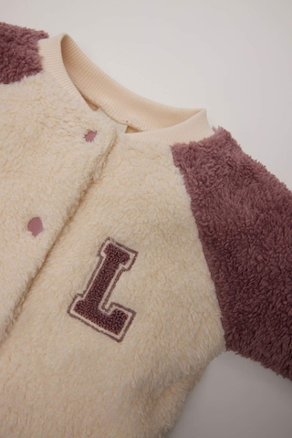 DeFacto Kız Bebek Baskılı Bisiklet Yaka Çıtçıt Kapamalı Welsoft Pelüş Hırka D6675A524WNBG744 Bej