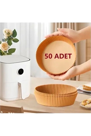 Her Modele Uyumlu 50 Adet Airfryer Pişirme Kağıdı Hijyenik Yağlı Kağıt Airfryer Hava Fritözü