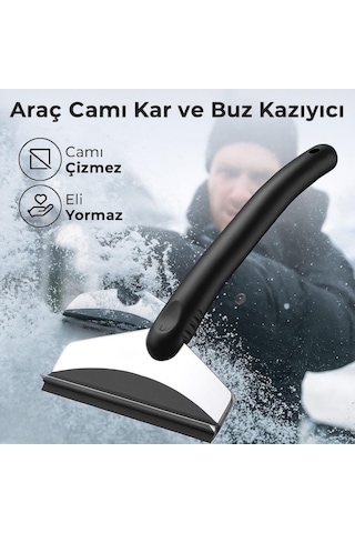 Coofbe 25 Cm Araç Cam Don Kar Kazıyıcı Araç Camı Buz Kazıyıcı Kar Temizleme Aracı Araç Ön Çam Silme Aparat Diğer