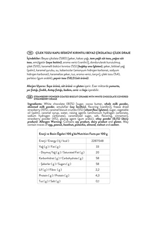 Beyaz Çikolatalı Çilekli Cheesecake Çilek Draje, 50g