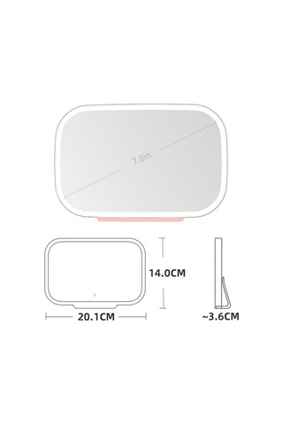 Sones Led Işıklı Araba Güneşlik Makyaj Aynası Pembe