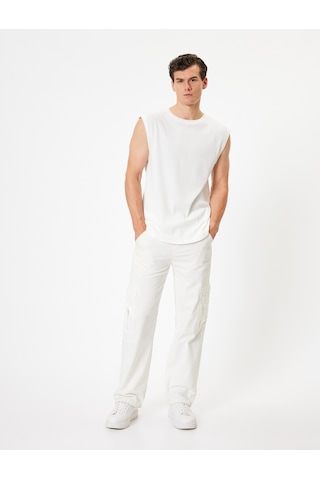 Koton Kolsuz Tişört Basic Bisiklet Yaka Pamuklu Beyaz 4sam30034mk Beyaz