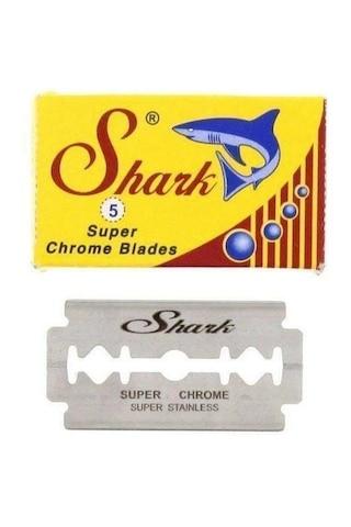 Shark Super Chrome Tıraş Bıçağı 10 Adet 5'li Kutu 50 Adet Çift Kenarlı Yaprak Jilet