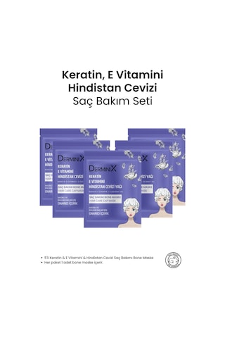5'li Keratin Ve E Vitamini Hindistan Cevizi Yağı Bone Saç Maskesi Seti Set