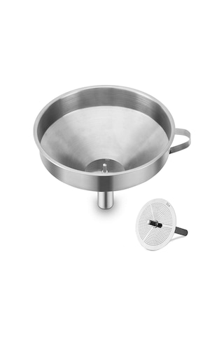 Filtreli Paslanmaz Çelik Huni – 110 Mm - 1 Adet/Paket