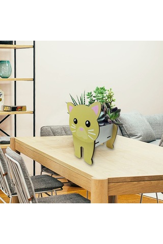 Suofeng Sevimli Hayvan Şekilli Ahşap Saksı - İç Mekan & Bahçe Dekorasyonu İçin Çok Amaçlı Bitki Yetiştirme Kabı