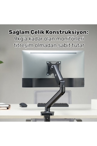 Npo Std46012b Airgrip 17"-32" Ergonomik 360 Amortisörlü Vesa Tek Kol Monitör Tutucu