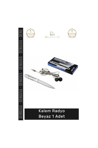 Kalemradyo Taşınabilir Fm Mini Ergonomik Şık Tasarım Portatif Estetik Modern Ses Kalem Radyo Beyaz
