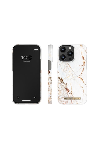 Fashion Case Apple Uyumlu iPhone 13 Pro Tasarım Kılıf - Carrara Gold Bej