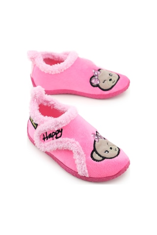 Gezer Kışlık Kız Çocuk Rahat Taban Cırt Cırtlı Ayarlanabilir Ev Okul Kreş Panduf Ayakkabı Fuşya