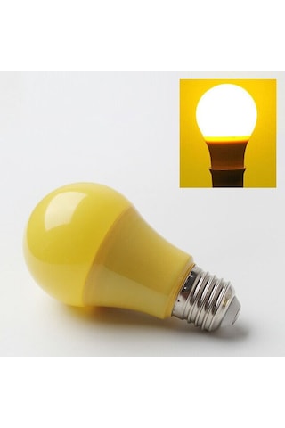 1 Adet 10 Watt Sarı Işık E27 Duy Led Ampul, Sarı Işık 10 Watt Tasarruflu Led Ampul, 10 Watt