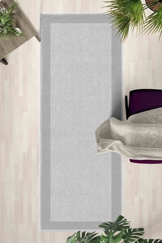 Yıkanabilir Yolluk 128 Açık Gri