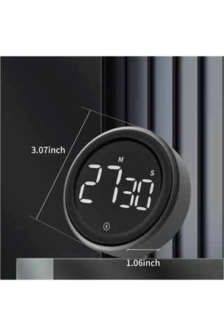 Symbee Siyah Manyetik Dijital Zamanlayıcı, Büyük Ekranlı Led Lcd, Çabuk Ayar, Yüksek Sesli Alarm, Mutfak-çalışma-çerez Zamanlayıcı