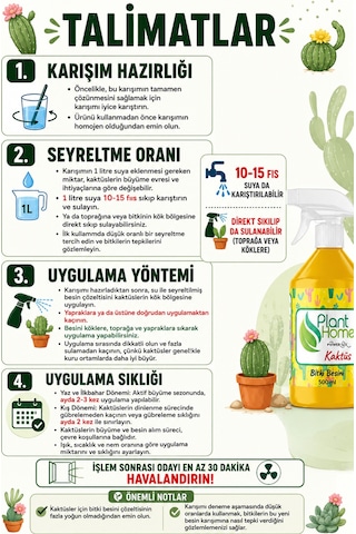 Bitki Besini İkili Set Kaktüs Ve Sukulentler İçin 2x500 Ml 1 L