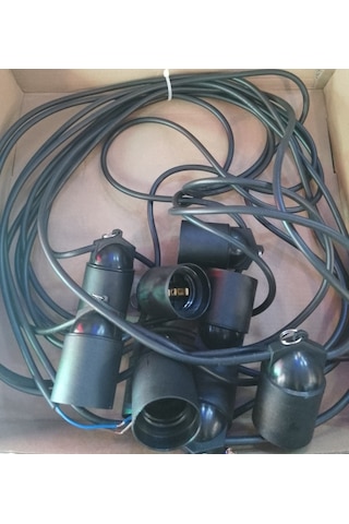 Dış Mekan Su Geçirmez E27 Duylu 10 Mt 9 Duy Bahçe Aydınlatma