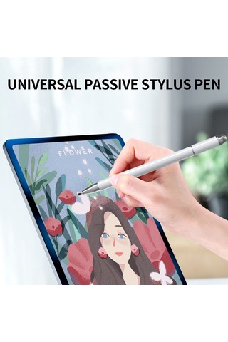 Maiyame Siyah Metal Dürtü Hassas Dairesel Kalem -  Ve Android Uyumlu 3'ü Bir Arada Dokunmatik Yazma Kalemi