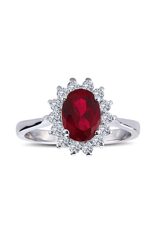 Lova Pırlantalı Oval Yakut Anturaj Yüzük - 1080056