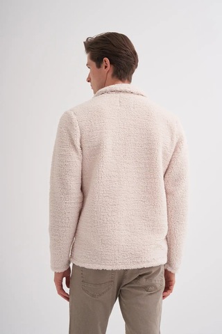 Cazador Shadow Regular Fit Kürklü Dik Yaka Sweat Hırka-50960 Ekru