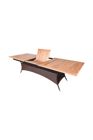 Haba Haba Bahçe Teak Masa 220/280*100*75 Cm Kahverengi