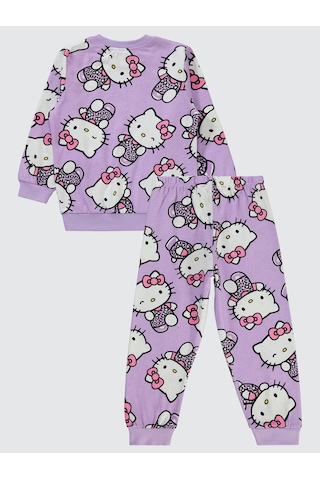 Hello Kitty Kız Çocuk Pijama Takımı 2-5 Yaş Dijital Lavanta Dijital Lavanta Lila