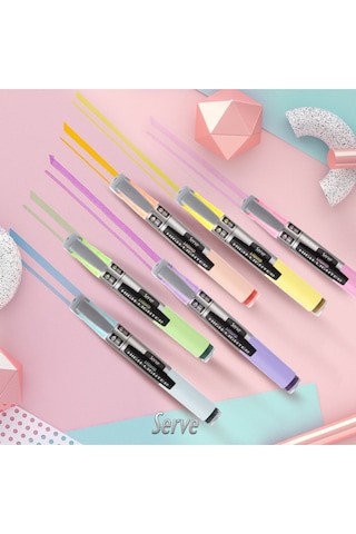 Likit Fosforlu Kalem - Pastel Renkler - 6lı Set Turkuaz