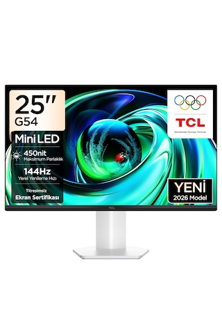 Tcl 25g54 24,5 İnç Fhd Mini Led Oyuncu Monitörü, 144 Hz, Hdr400, 5 Ms Gtg, %99 Srgb
